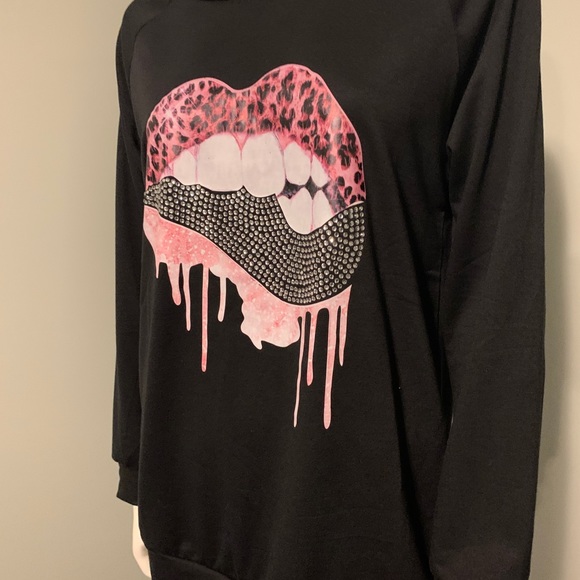 Brand New Dripping Lips BiBi Sweatshirt - Picture 2 of 6